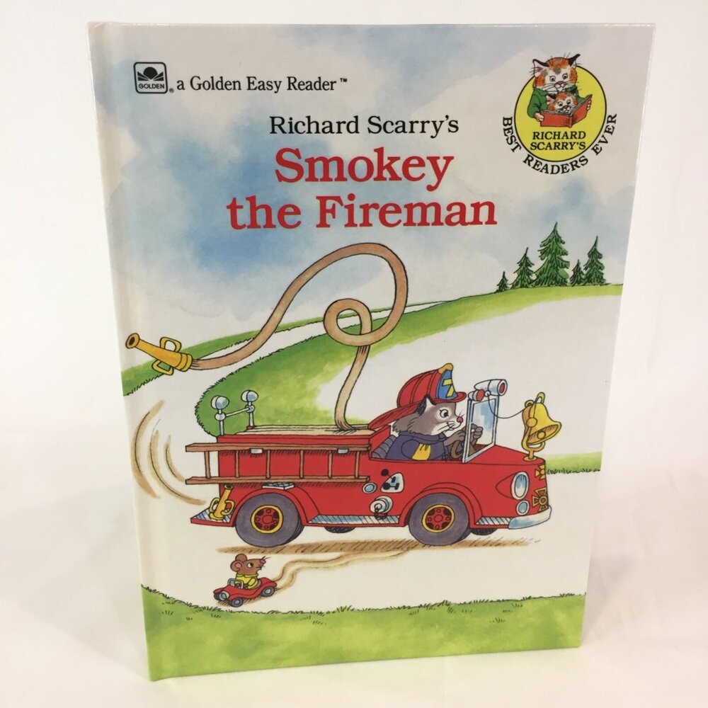 NEW 1988 Golden Book Smokey The Fireman Richard Scarry Easy Reader Old Stock